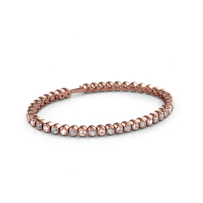 Image of Tennis bracelet Bianca 3 mm 585 rose gold Morganite champagne 3 mm