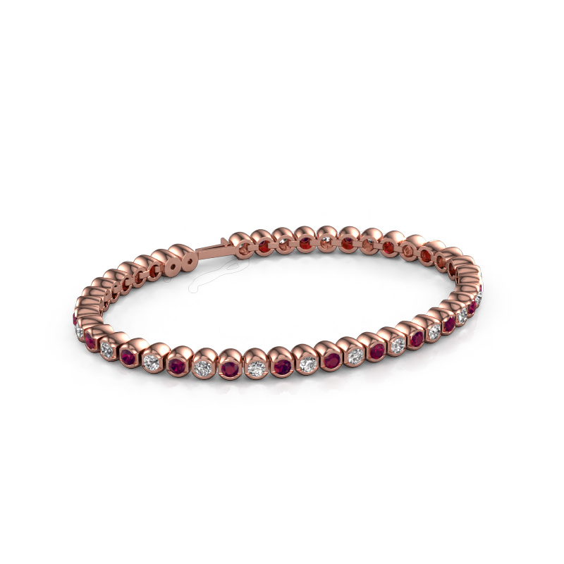 Bild von Tennisarmband Bianca 3 mm 585 Roségold Rhodolit 3 mm