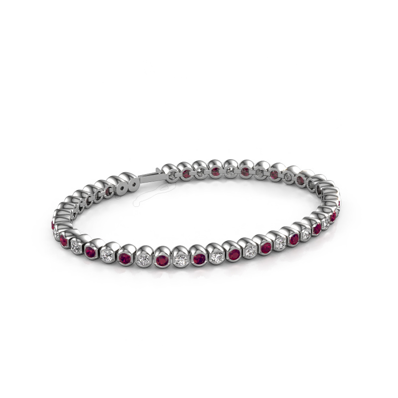 Image de Bracelet tennis Bianca 3 mm 585 or blanc Rhodolite 3 mm