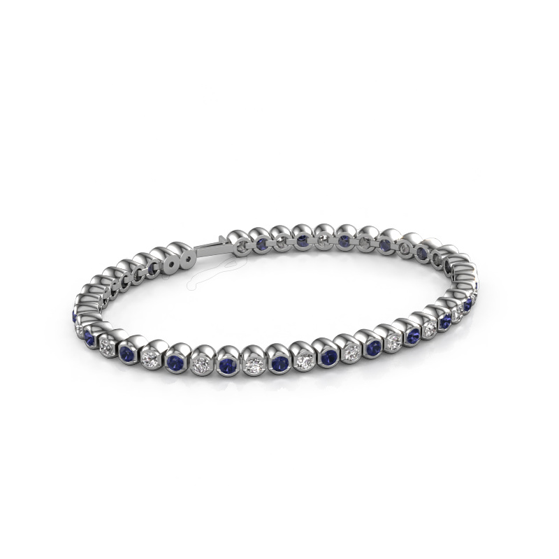 Image of Tennis bracelet Bianca 3 mm 585 white gold Sapphire 3 mm