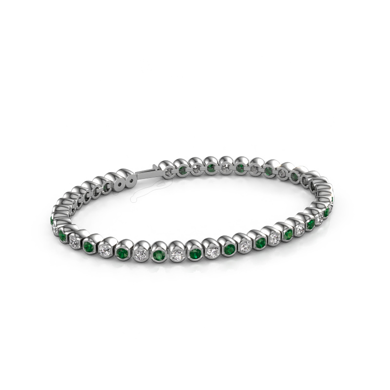Image of Tennis bracelet Bianca 3 mm 585 white gold Emerald 3 mm