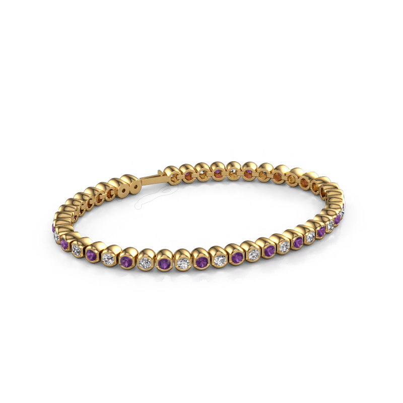 Image of Tennis bracelet Bianca 3 mm 585 gold Amethyst 3 mm