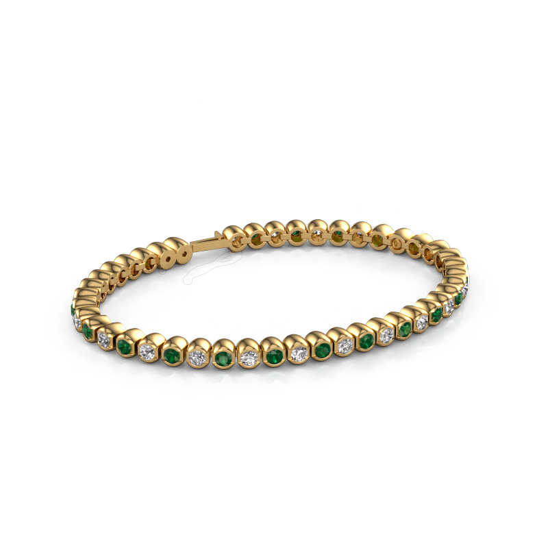 Image of Tennis bracelet Bianca 3 mm 585 gold Emerald 3 mm