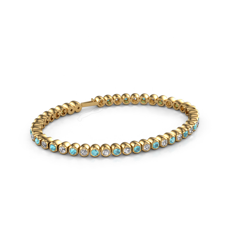 Bild von Tennisarmband Bianca 3 mm 585 Gold Blau Topas 3 mm