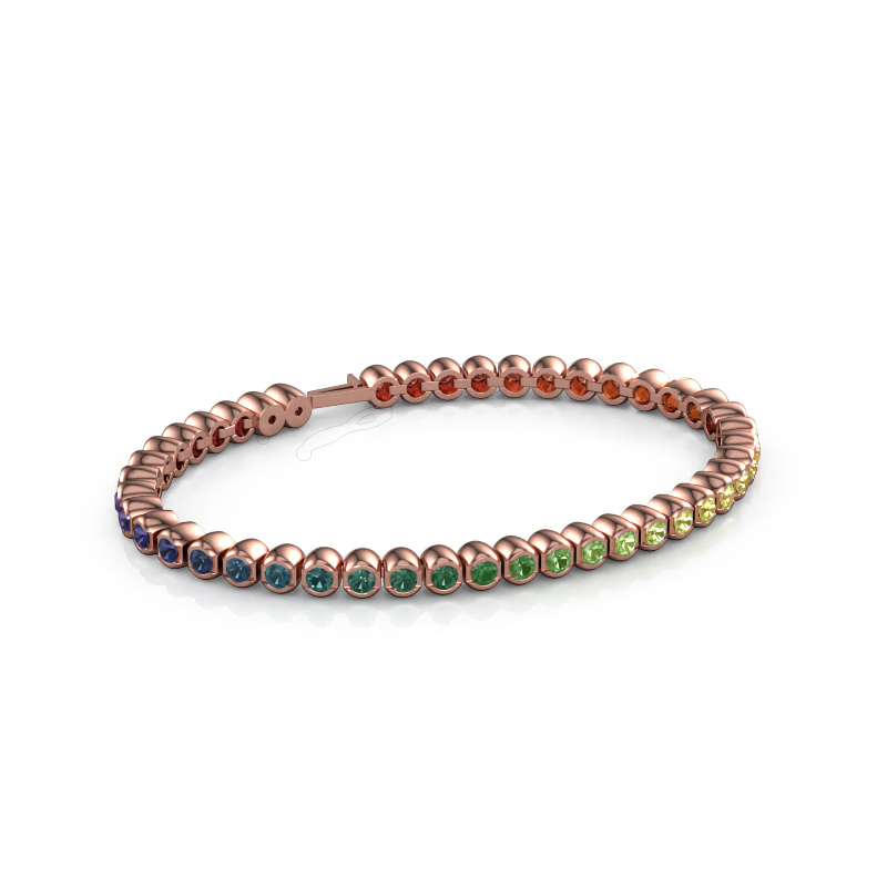 Bild von Tennisarmband Bianca 3 mm rainbow 585 Roségold Rainbow Saphir 1 3 mm