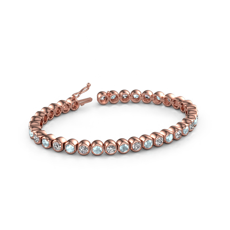Bild von Tennisarmband Bianca 4 mm 585 Roségold Aquamarin 4 mm