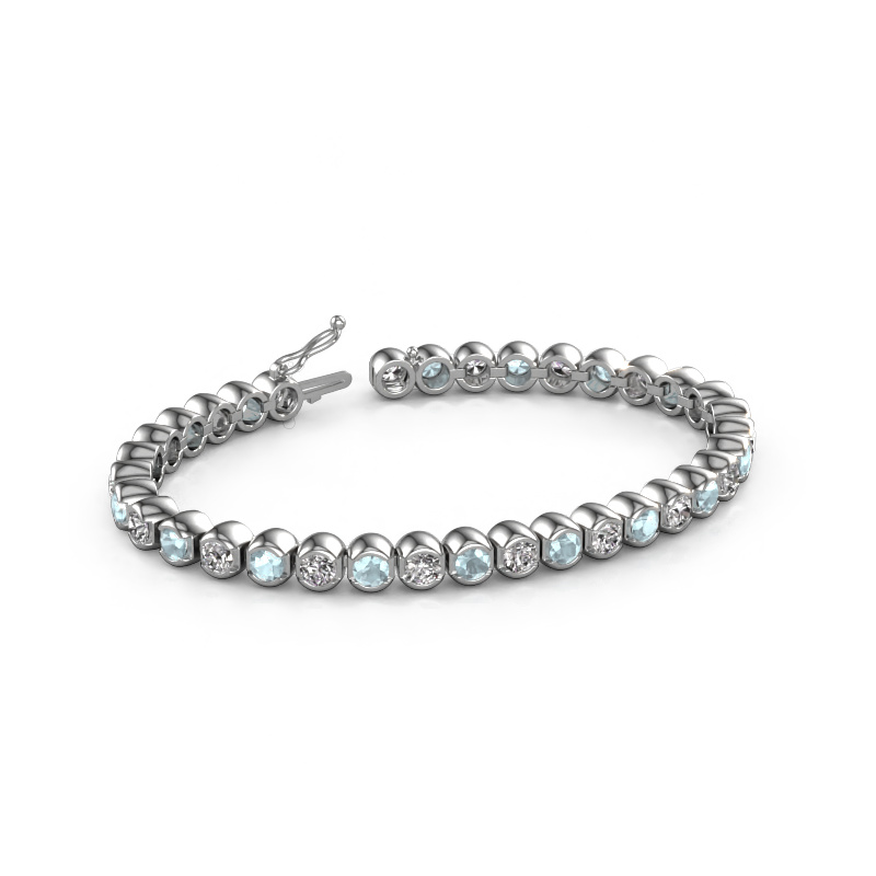 Image of Tennis bracelet Bianca 4 mm 585 white gold Aquamarine 4 mm