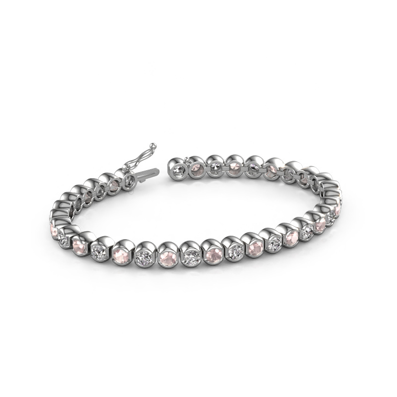 Image of Tennis bracelet Bianca 4 mm 585 white gold Morganite champagne 4 mm
