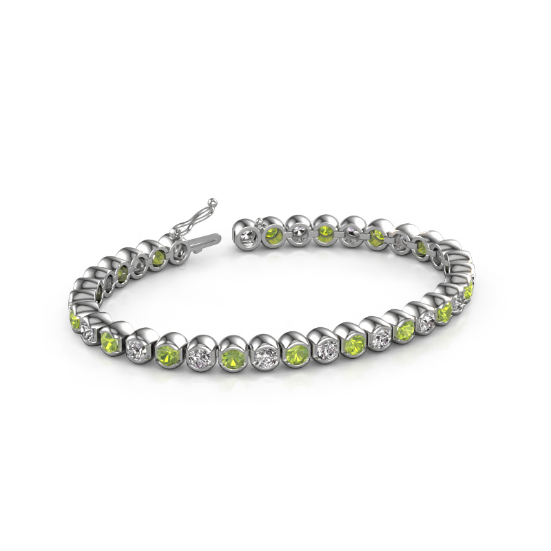 Bild von Tennisarmband Bianca 4 mm 585 Weißgold Peridot 4 mm