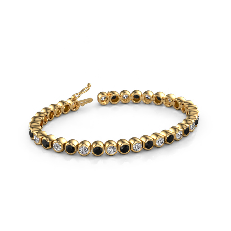 Image of Tennis bracelet Bianca 4 mm 585 gold Black diamond 9.650 crt