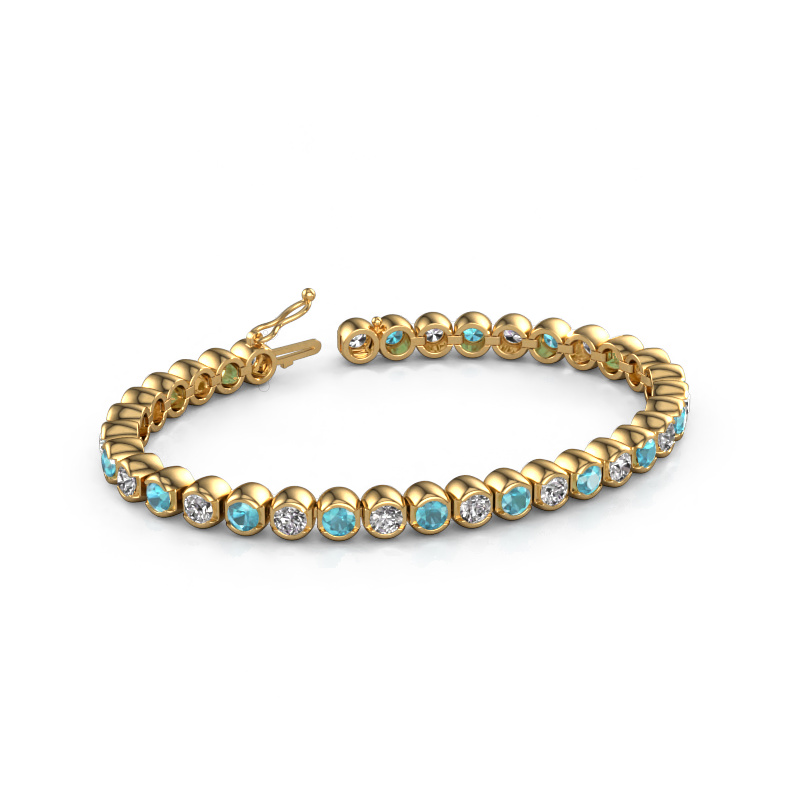 Image of Tennis bracelet Bianca 4 mm 585 gold Blue topaz 4 mm