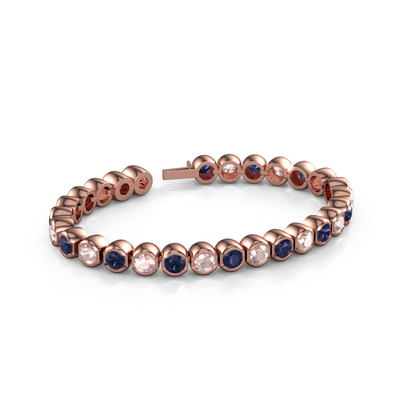 Image of Tennis bracelet Bianca 5 mm 585 rose gold Morganite champagne 5 mm