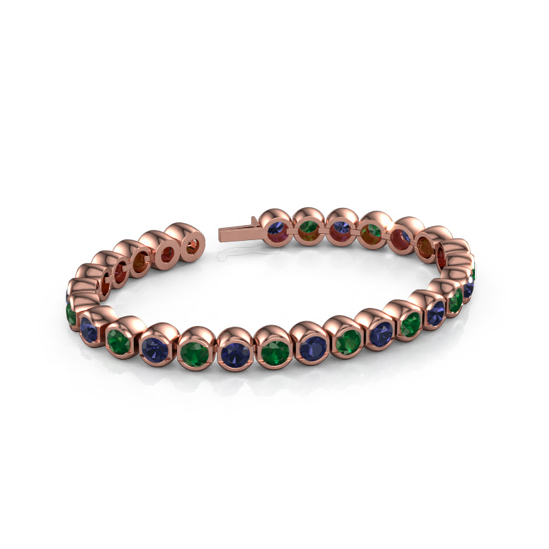 Image de Bracelet tennis Bianca 5 mm 585 or rose Emeraude 5 mm