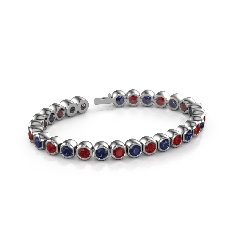 Image of Tennis bracelet Bianca 5 mm 585 white gold Ruby 5 mm