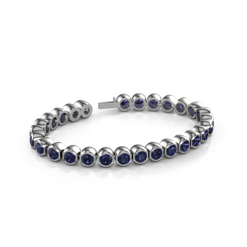 Image of Tennis bracelet Bianca 5 mm 585 white gold Sapphire 5 mm