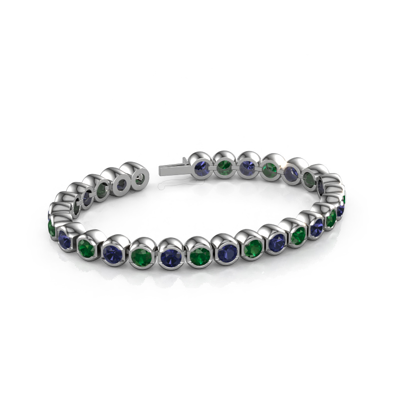 Image of Tennis bracelet Bianca 5 mm 585 white gold Emerald 5 mm