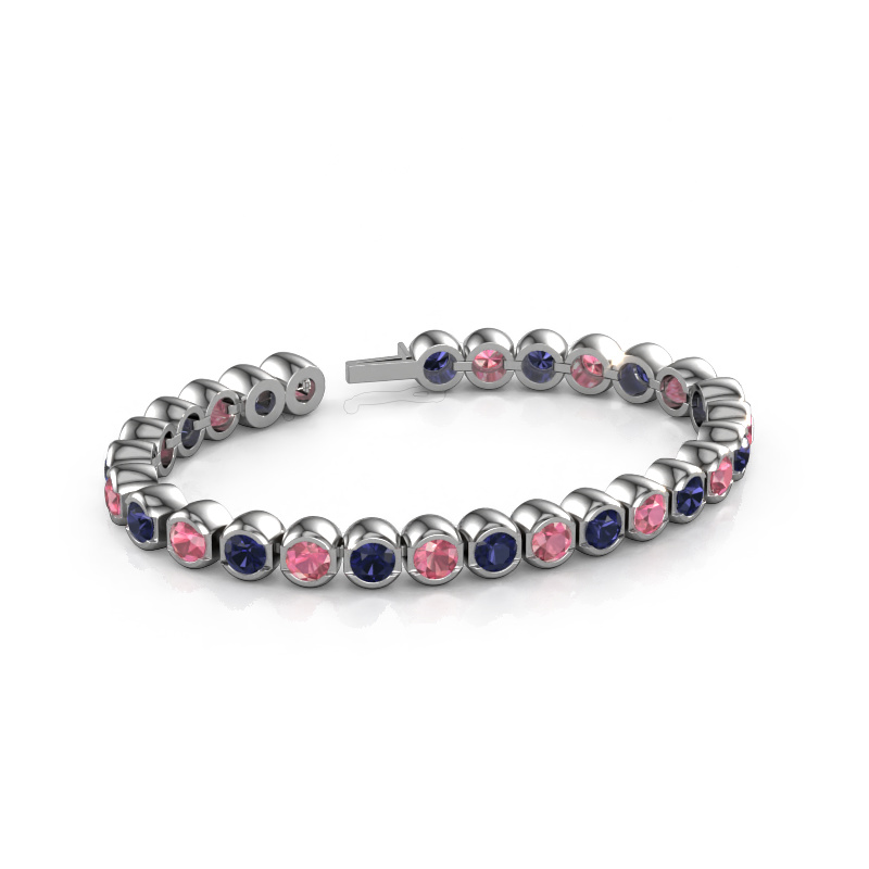 Afbeelding van Tennisarmband Bianca 5 mm 585 Witgoud Toermalijn pink 5 mm