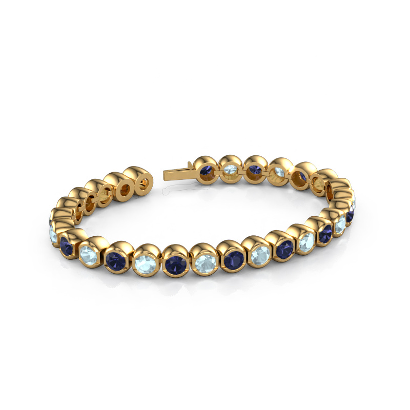 Image of Tennis bracelet Bianca 5 mm 585 gold Aquamarine 5 mm