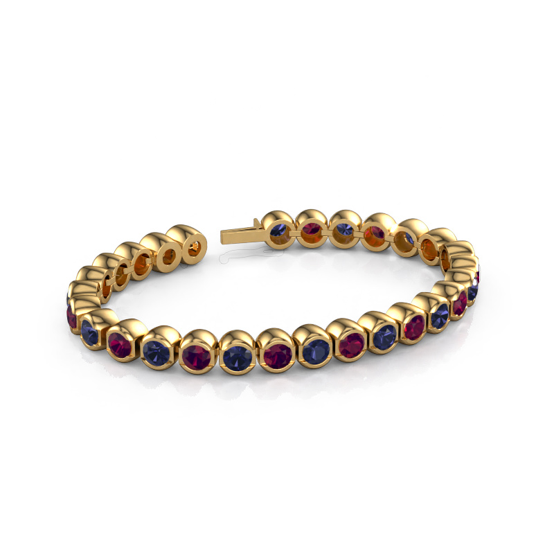Image of Tennis bracelet Bianca 5 mm 585 gold Rhodolite 5 mm
