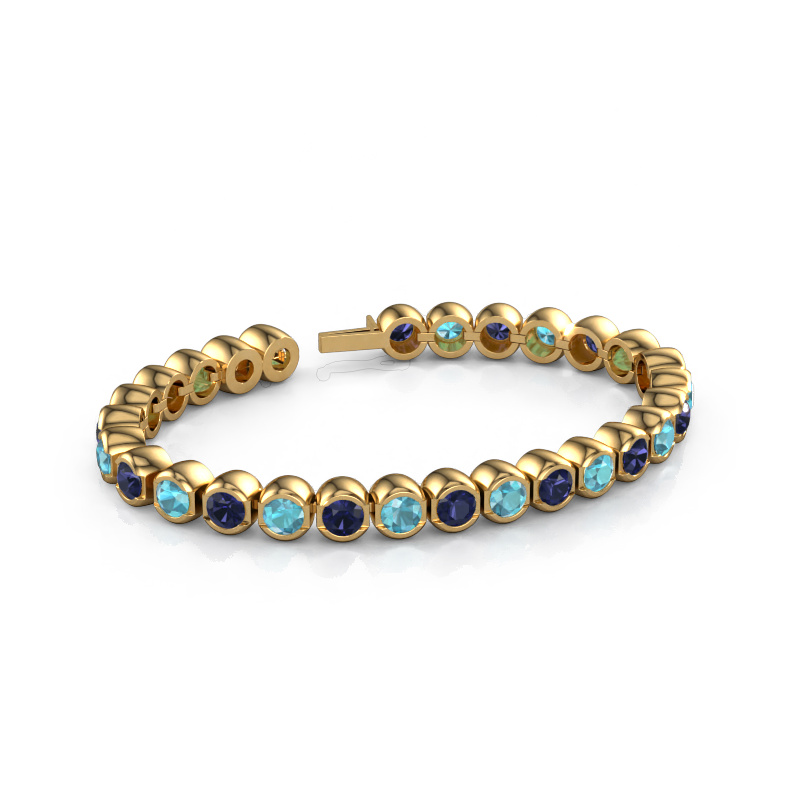 Image de Bracelet tennis Bianca 5 mm 585 or jaune Topaze bleue 5 mm