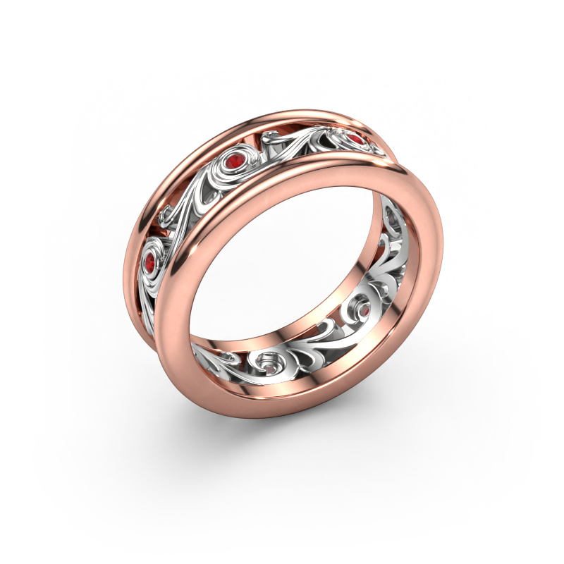 Image of Wedding ring Bibi 585 rose gold ±0.28x0.08 in Ruby