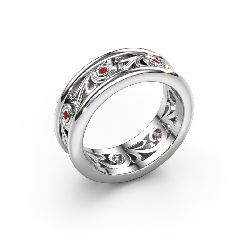 Image of Wedding ring Bibi 585 white gold ±0.28x0.08 in Ruby