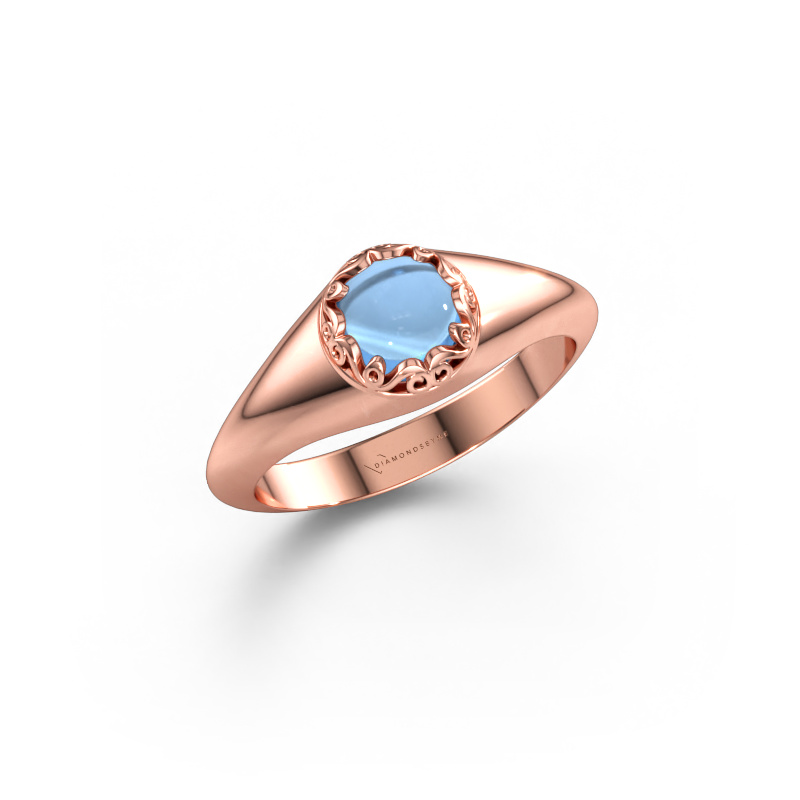 Bild av Ring Birgit 585 roséguld Blå topas 6 mm