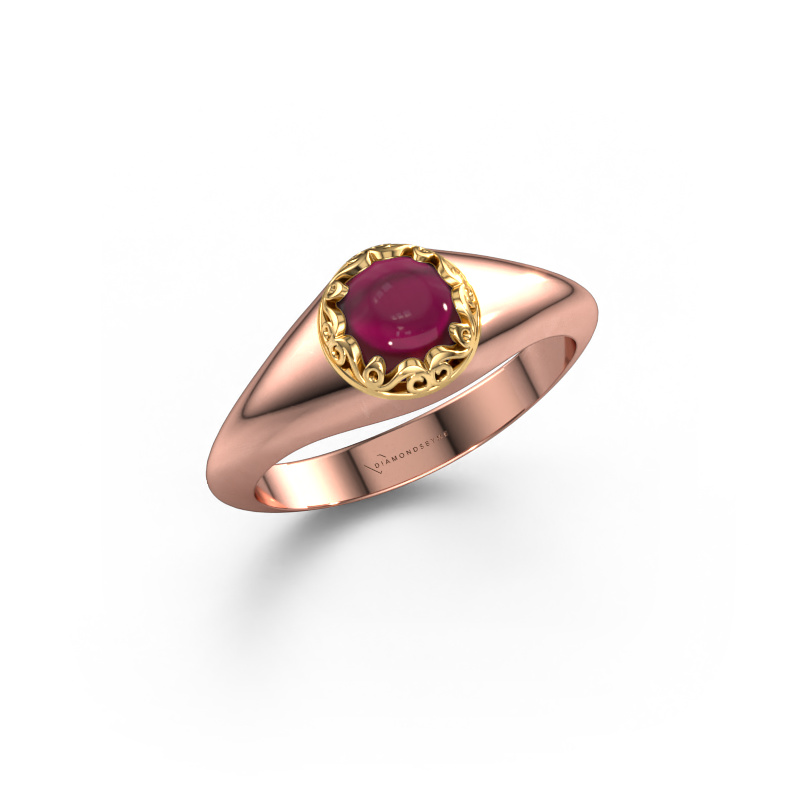 Bild von Ring Birgit 585 Roségold Granat 6 mm