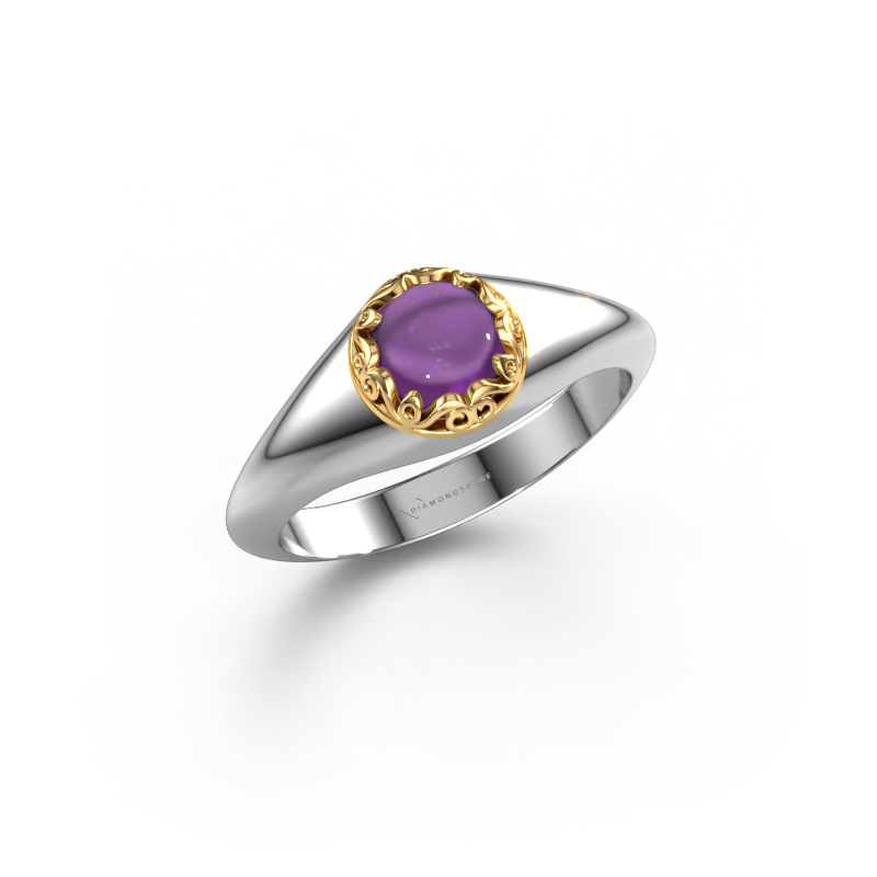 Image of Ring Birgit 585 white gold Amethyst 6 mm