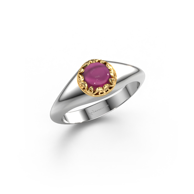 Image of Ring Birgit 585 white gold Rhodolite 6 mm