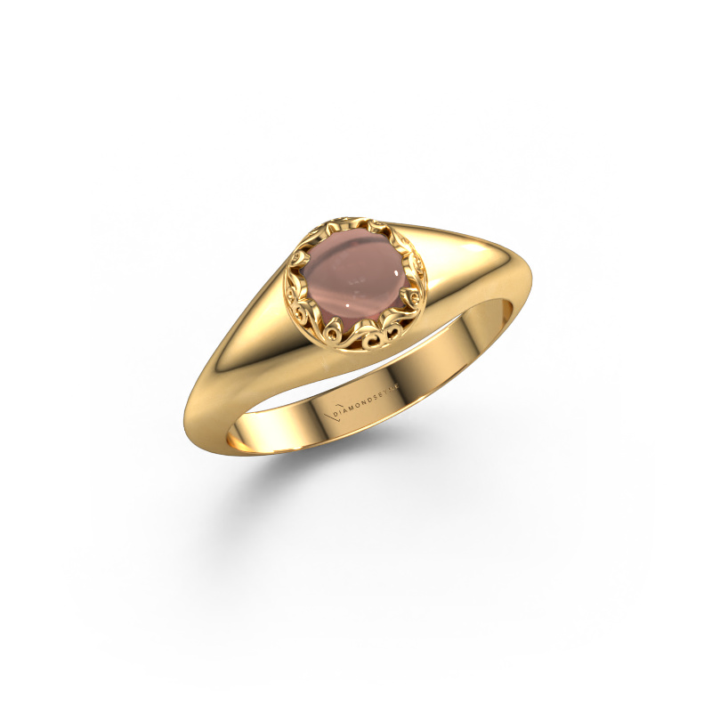 Image of Ring Birgit 585 gold Smokey quartz 6 mm