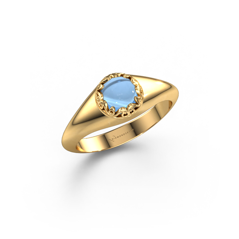 Image of Ring Birgit 585 gold Blue topaz 6 mm