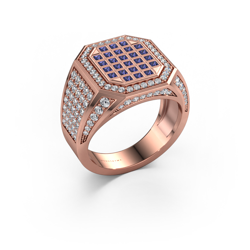 Image of Men's ring Bjorn 585 rose gold Sapphire 1.5 mm