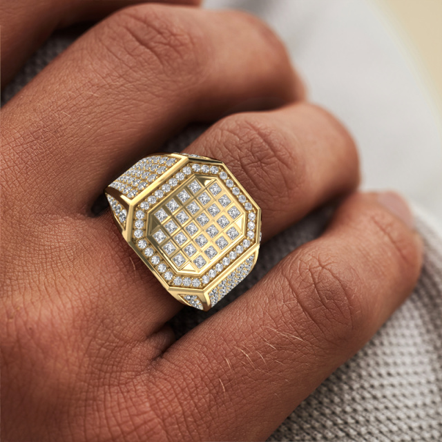 Image of Men's ring Bjorn 585 gold Diamond 2.082 crt