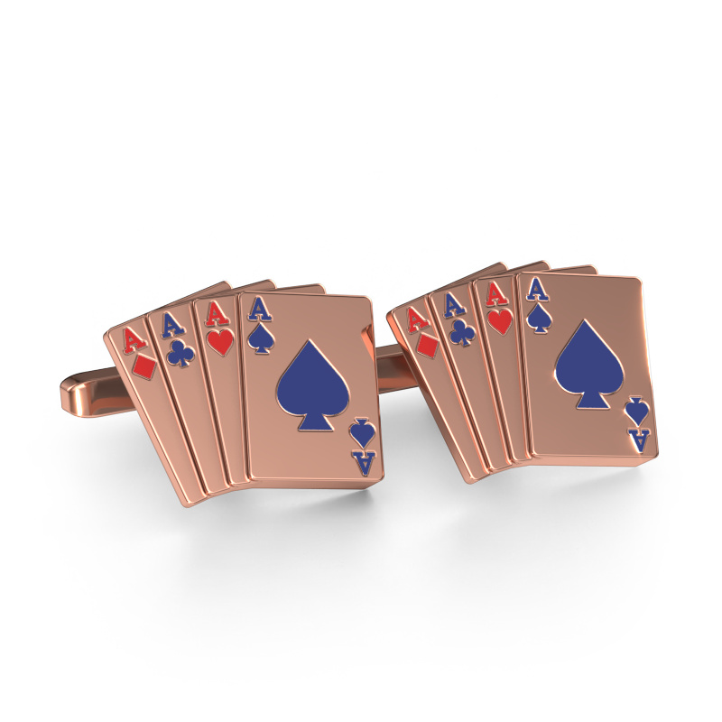 Afbeelding van Manchetknopen Black jack 585 rosé goud