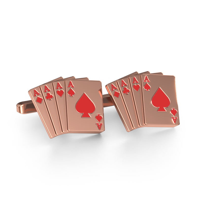 Image de Boutons de manchettes Black jack 585 or rose