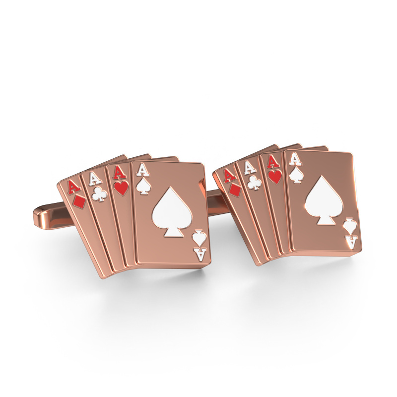 Afbeelding van Manchetknopen Black jack 585 rosé goud