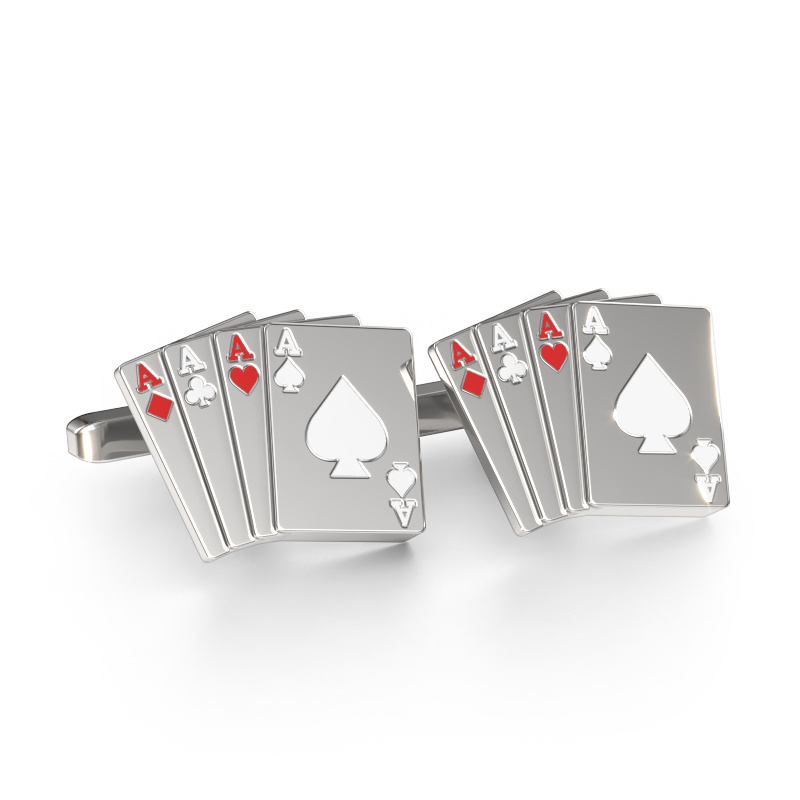 Afbeelding van Manchetknopen Black jack 585 witgoud