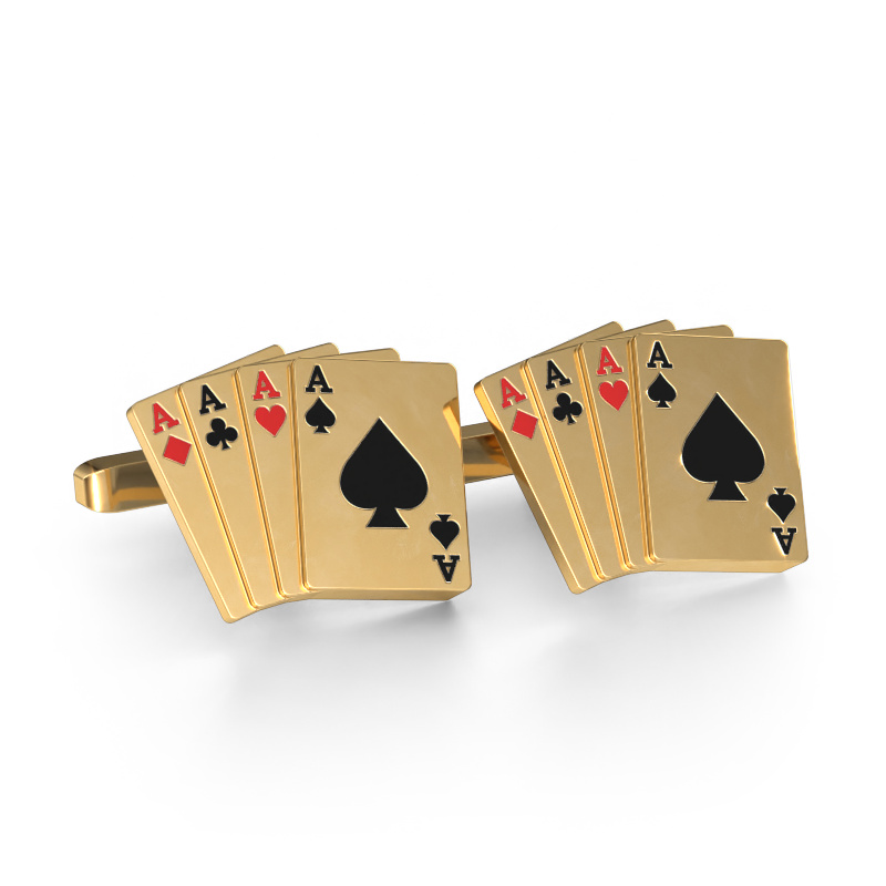 Image de Boutons de manchettes Black jack 585 or jaune