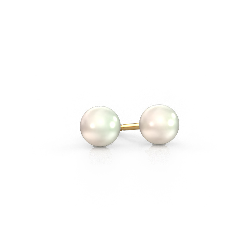Image of Stud earrings Blanche 585 gold White pearl 6 mm