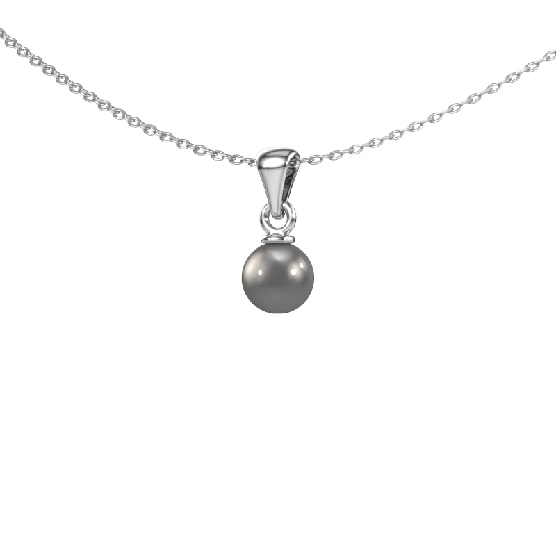 Image of Pendant Blanche 950 platinum Grey pearl 6 mm