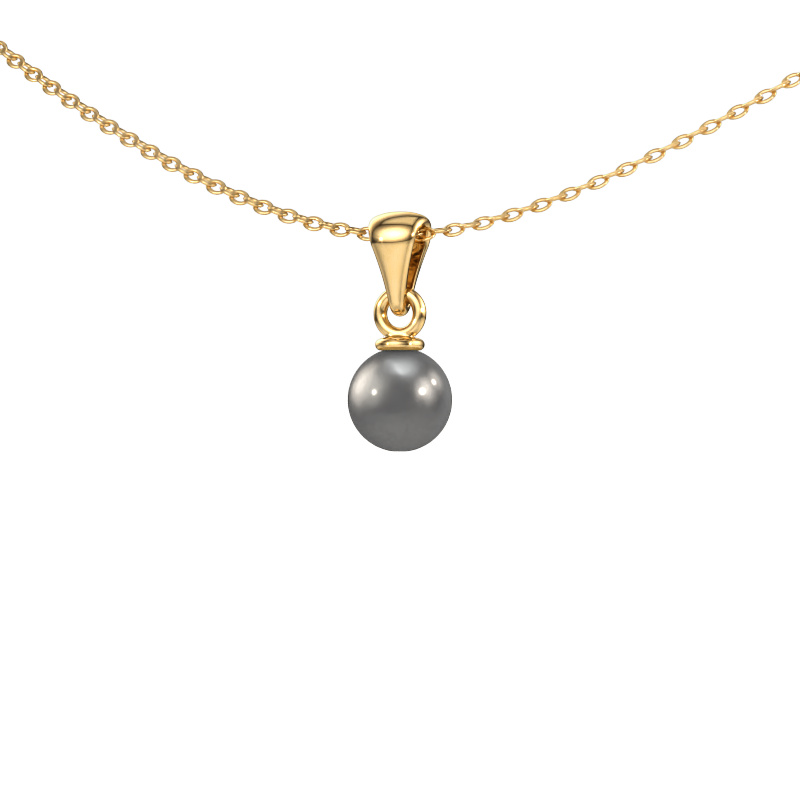 Image of Pendant Blanche 585 gold Grey pearl 6 mm