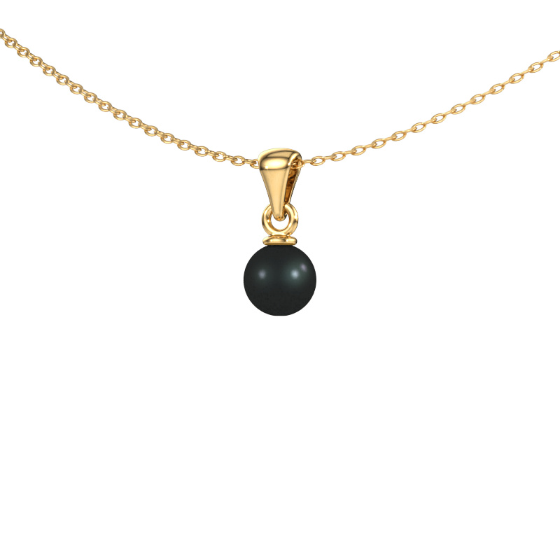 Image of Pendant Blanche 585 gold Black pearl 6 mm