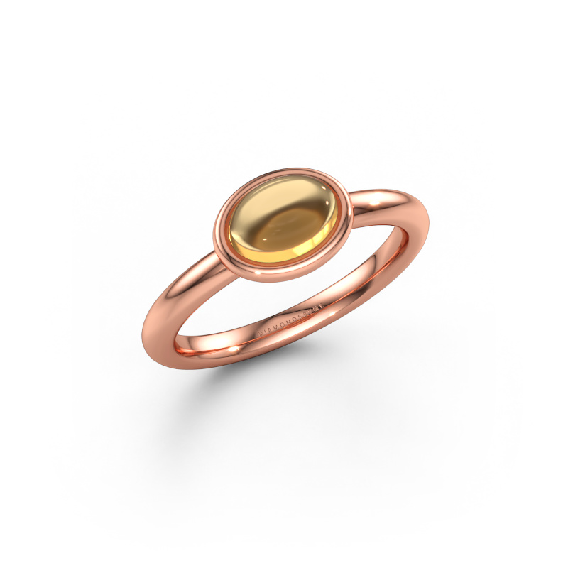 Immagine di Anello Blossom OVL 1 585 oro rosa Citrino 7x5 mm