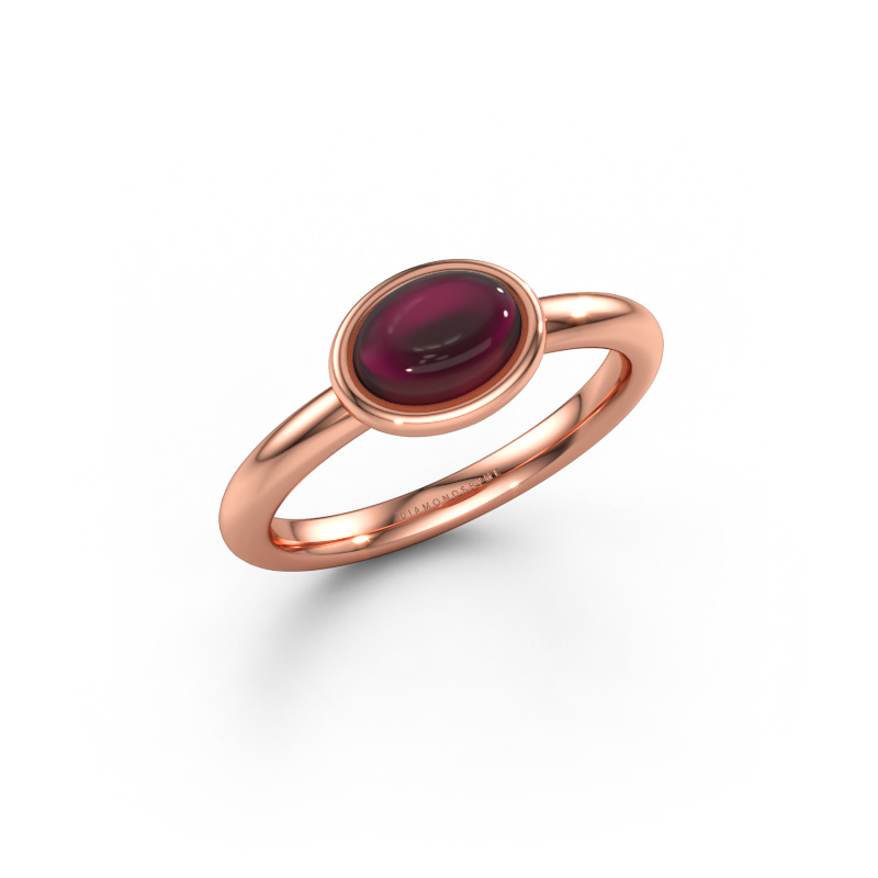 Bild av Ring Blossom OVL 1 585 roséguld Granat 7x5 mm