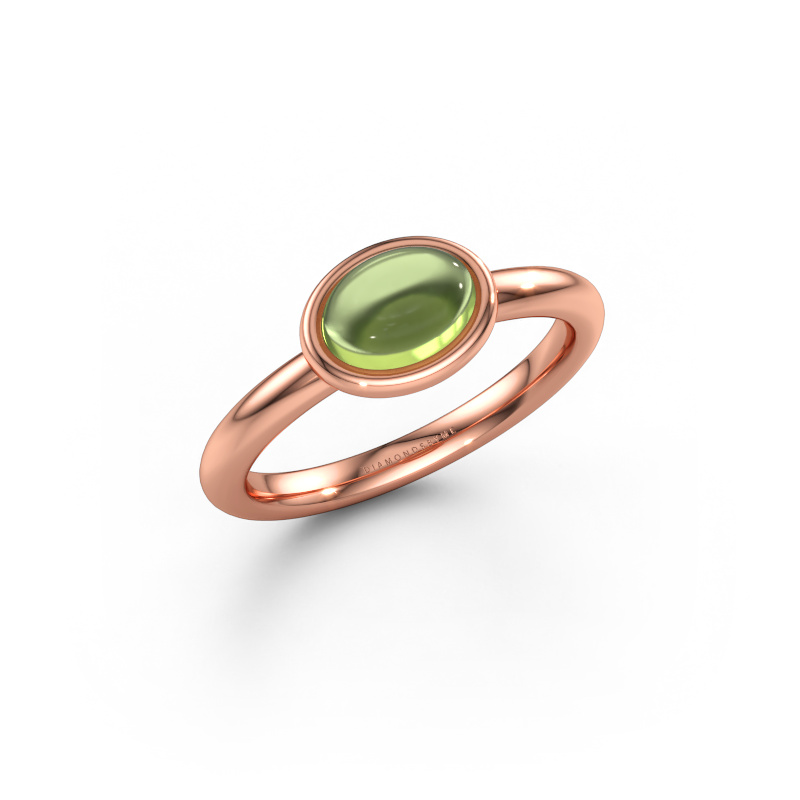 Immagine di Anello Blossom OVL 1 585 oro rosa Peridoto 7x5 mm