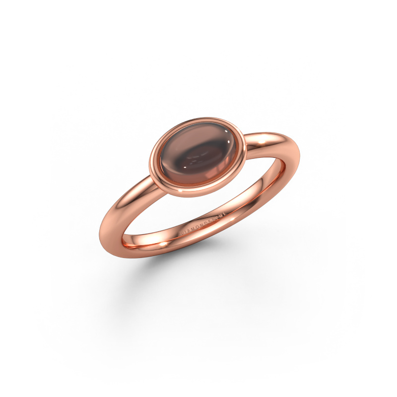 Bild av Ring Blossom OVL 1 585 roséguld Rökkvarts 7x5 mm