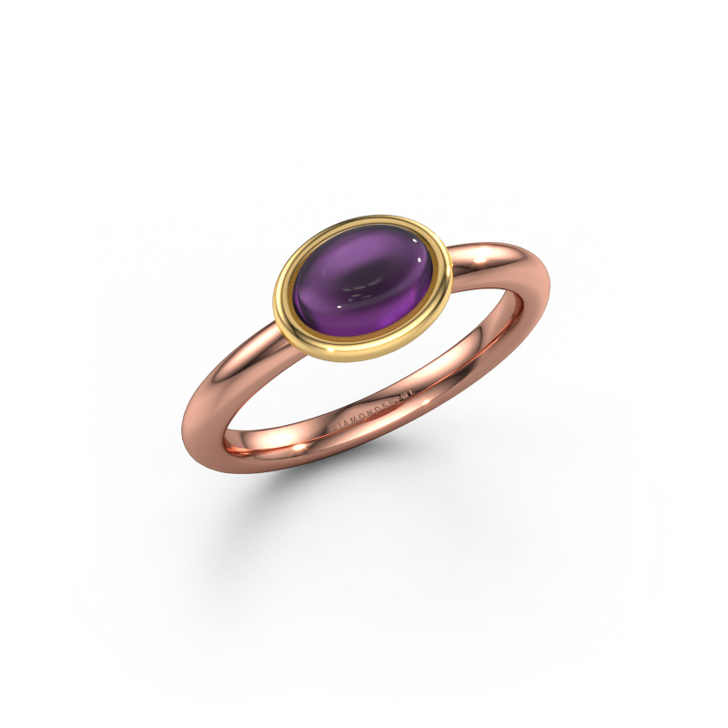 Image of Ring Blossom OVL 585 rose gold Amethyst 7x5 mm
