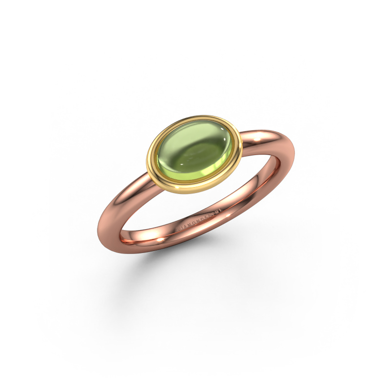 Bild von Ring Blossom OVL 585 Roségold Peridot 7x5 mm