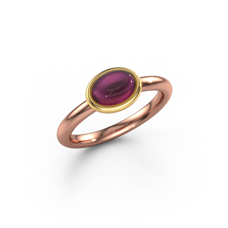Image of Ring Blossom OVL 585 rose gold Rhodolite 7x5 mm